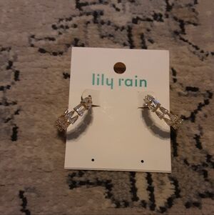 Lily Rain Gold Crystal Hoop Earrings